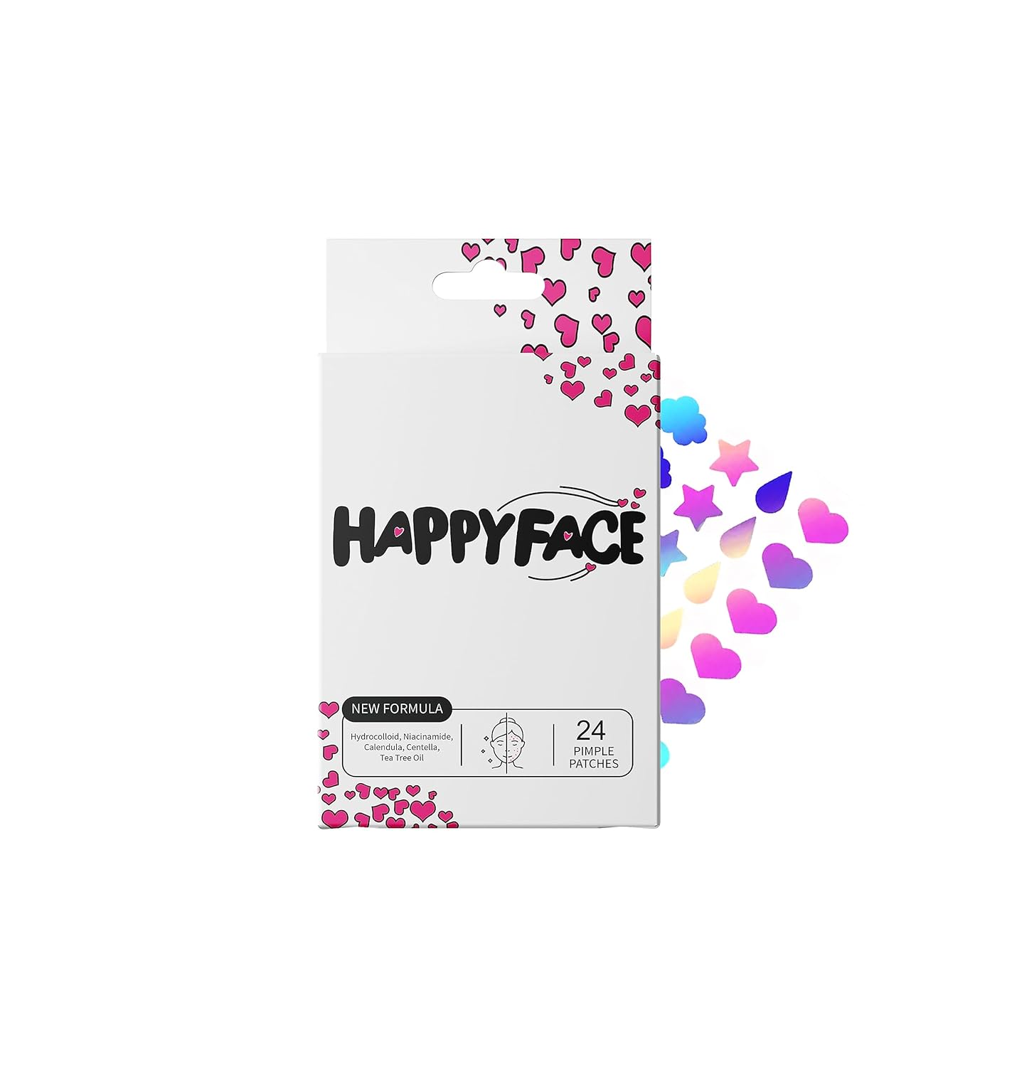 Mixed Shape Acne Patches Hydrocolloid Pimple Patch For Face Heart Pimple Patch Party Pack 24 Count All Skin