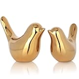 XMGZQ 2 Pcs Gold Decor Accents,Small Animal Statues,Modern Home Decorative, Birds Sculpture, Ornaments for Shelf, Bookshelf, Coffee Table,Knick Knacks Home Decor for Shelves(Gold Bird)