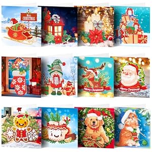 Cumule 12er Weihnachts Diamant Malerei Karten Bastelset