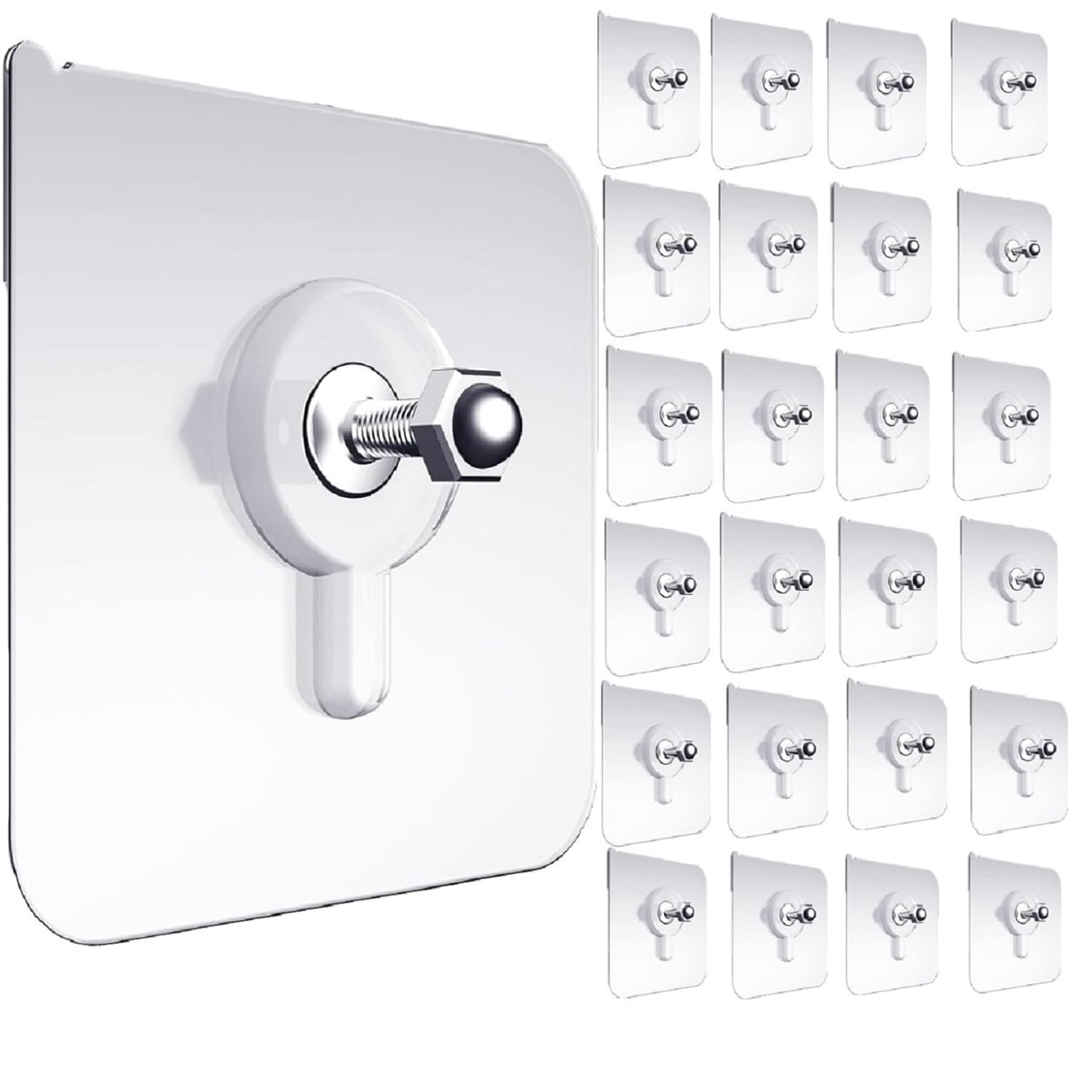 ZUNBELLA Screw Hook 25 Pieces, Photo Frame Hooks for Wall Without Drilling, Huck for Hanging in Wall, Holder for Wall, Sticky Hook, Kitchen Hooks, Bathroom Hanger, Transparent Hooks – A-6473 ZUNBELLA Screw Hook 25 Pieces, Photo Frame Hooks for Wall Without Drilling, Huck for Hanging in Wall, Holder for Wall, Sticky Hook, Kitchen Hooks, Bathroom Hanger, Transparent Hooks – A-6473