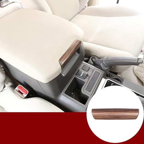 YIWANG ABS Cromado Reposabrazos Interior de Coche Lentejuelas Accesorios para Toyota Land Cruiser Prado FJ150 2010 2019, Madera de pino.