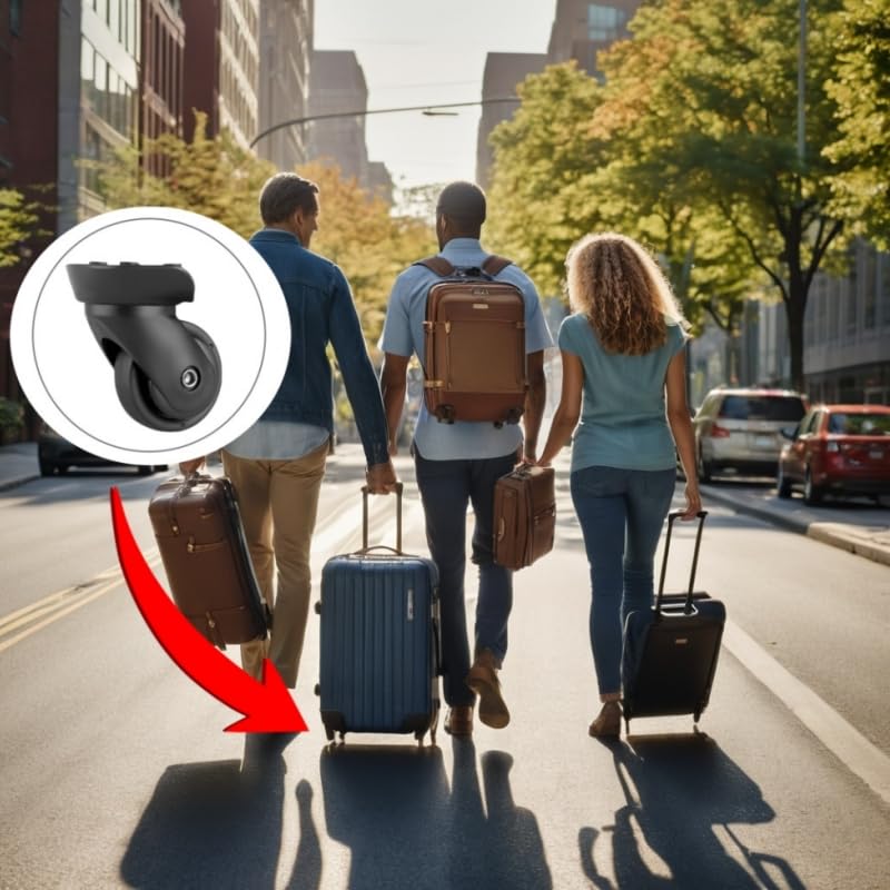 Travel Suitcase Carry On Luggage Spinner Wheels Replacement Left and Right Caster Silent Swivel with Screws and Tools