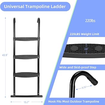 Gardenature Trampoline 3-Steps Ladder and Tent