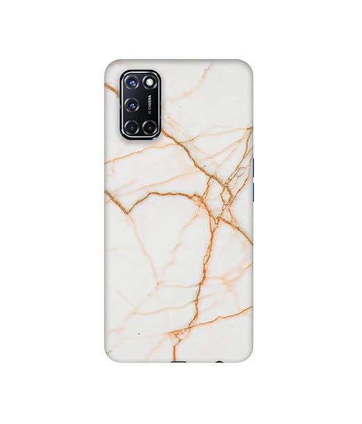 Amazon Brand - Solimo Plastic Designer White Marble 3D Printed Hard Back Cover Mobile Cover for Oppo A52