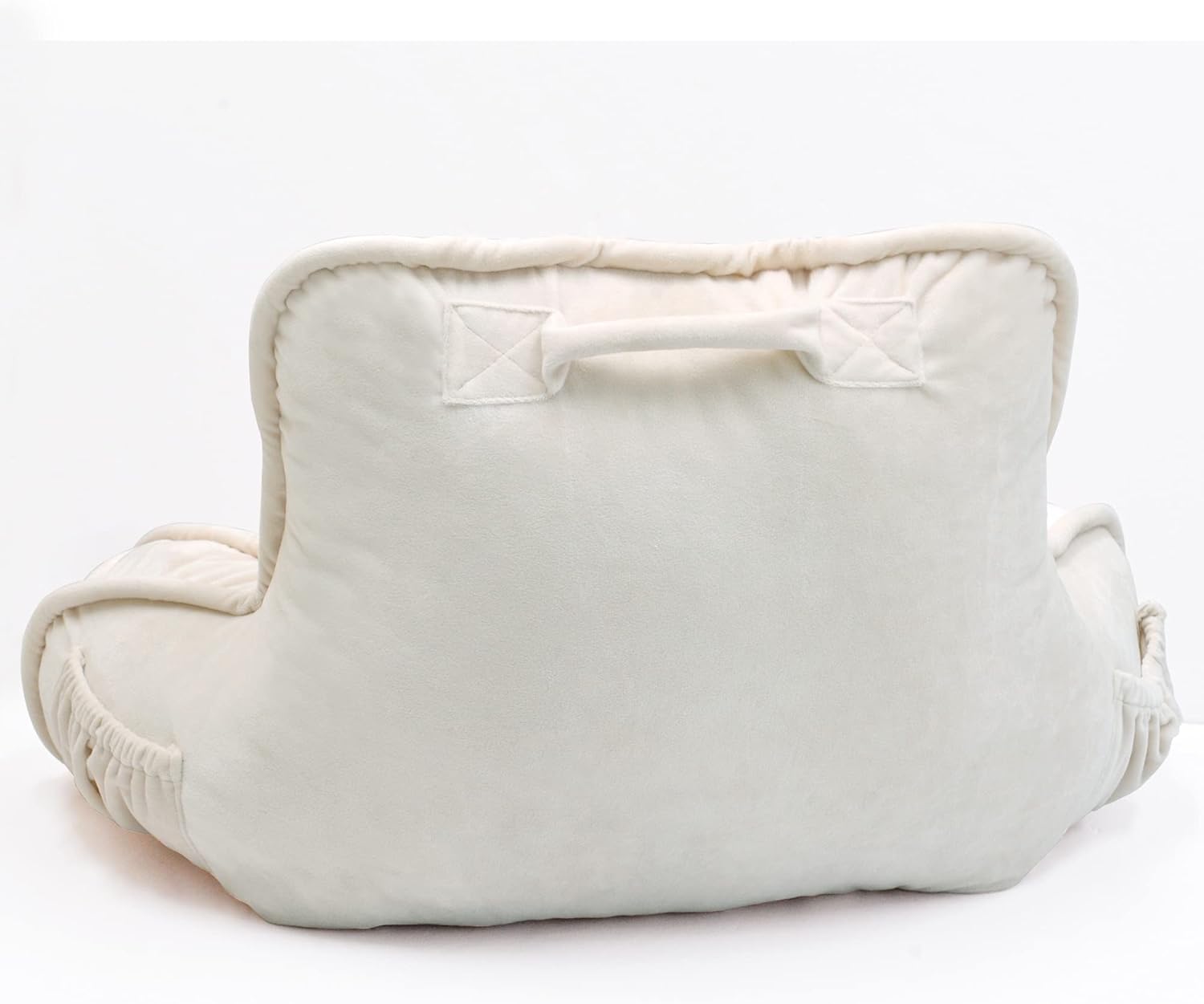 DIY Assembly Super Soft Velvety Backrest Reading Bed Rest Pillow with Arms & Pockets, 18" H for Sitting in Bed Couch Sofa, Back Support Cushion with Removable Cover, 20"x18"x17", Ivory