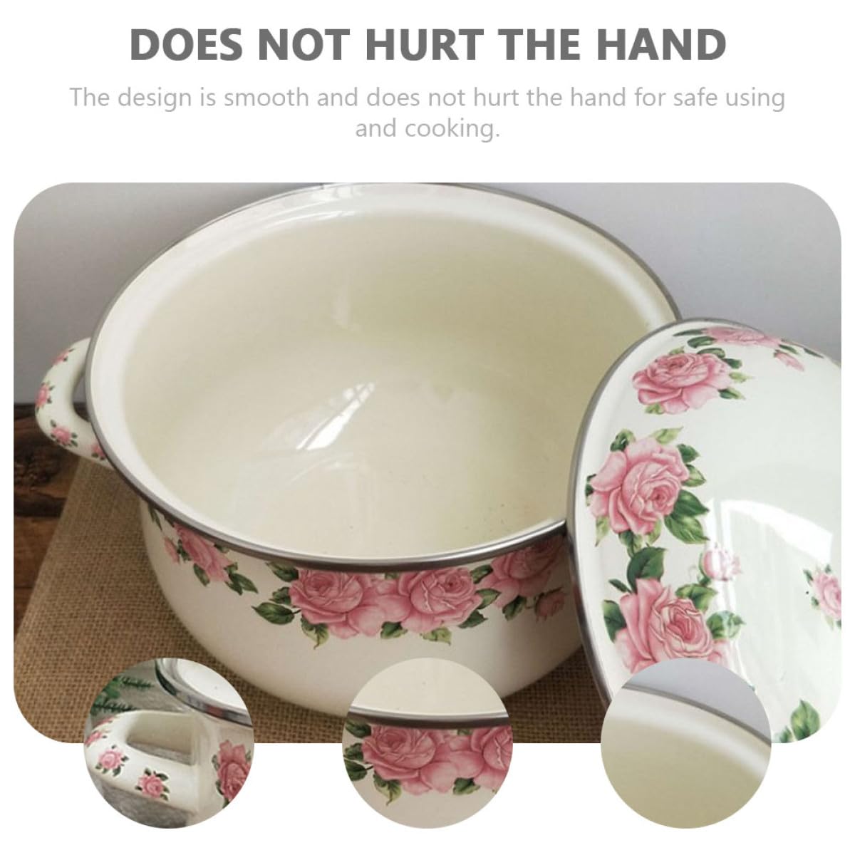 DOITOOL Olla de Esmalte Desconocido para Sopa Tapa, 2,3l, Menaje de Cocina Hogar Diseño Fácil de Limpiar y Asas Prácticas