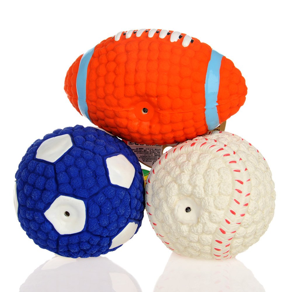 PnM Latex Material Dogs & Puppies Squeaky Baseball Rugby Ball Foot Ball Combo (3 in 1 Pack) (B07D74S3HM) Amazon Price History, Amazon Price Tracker