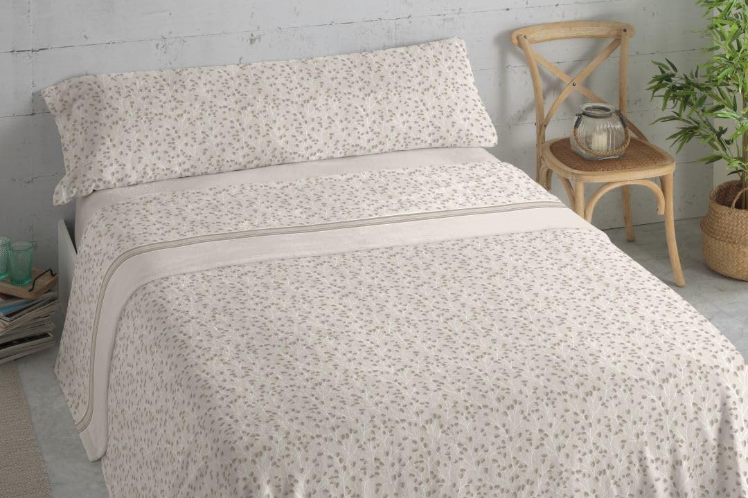 TEJIDOS EL MUNDO SÁBANAS TÉRMICAS CORALINA Ceres - 135 cm., Beige