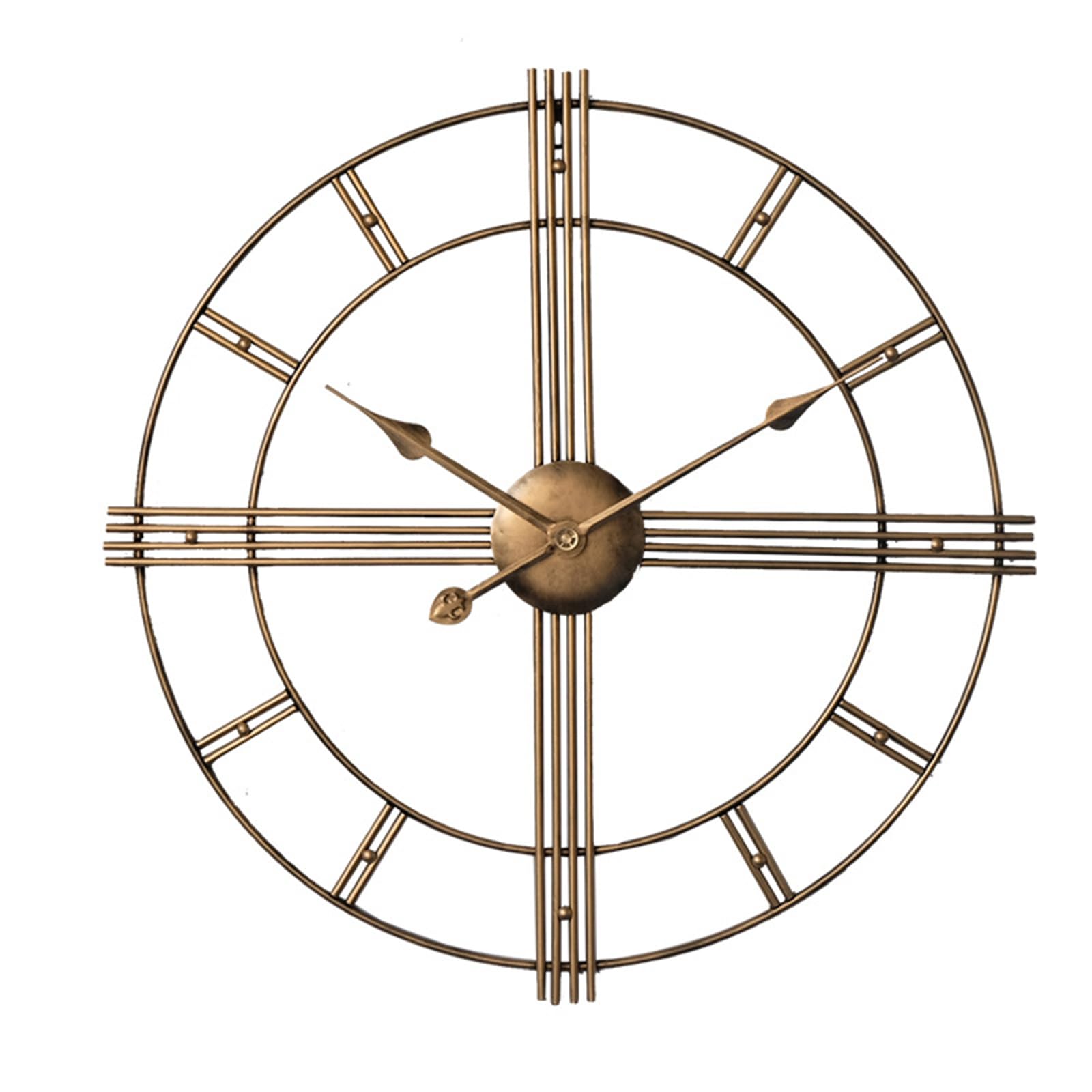 NHDVDVAV Vintage Wall Clocks for Bedroom, Office & Classroom, Silent Non-Ticking Clocks,Round Metal Frame Clock for Kitchen, Office, Living Room Decor,A,60cm/24in