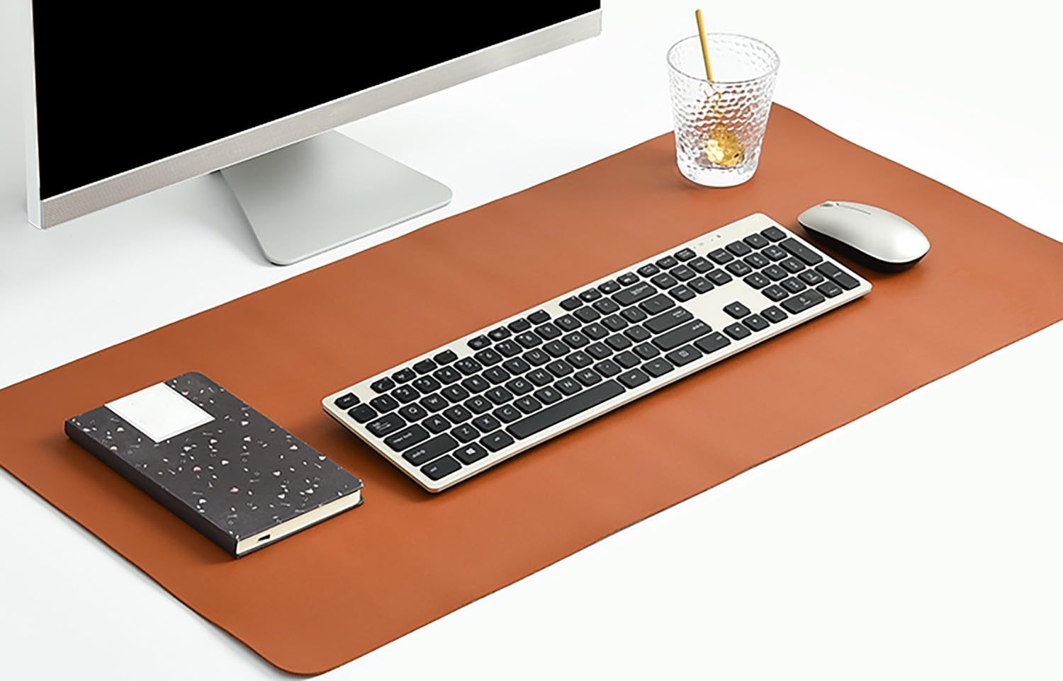 Tappetino da scrivania grande Antiscivolo impermeabile Protezione da scrivania in pelle per laptop Per casa/ufficio(Brown,120x80cm)