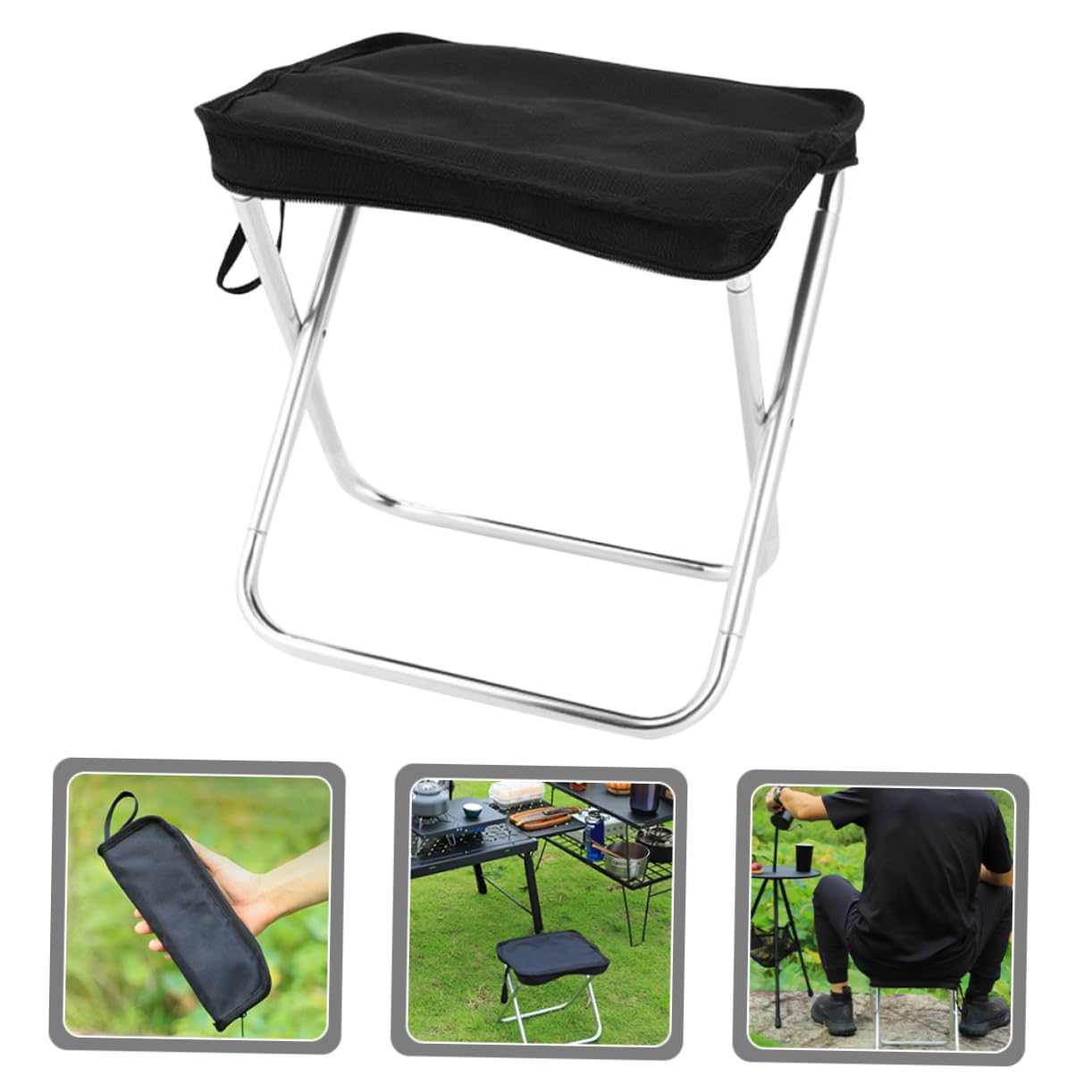 HOLIDYOYO Compact Folding Stool Heavy Duty Fishing Chair Portable and Lightweight Design for Camping Travel Sports Events and Outdoor Activities Capacity