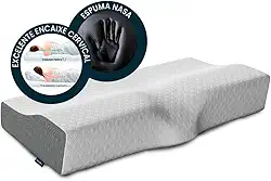 Travesseiro Cervical NASA - Coluna Relax - Suporte Ergonômico com Carvão Ativado e Elevação Lateral para Suporte Adicional