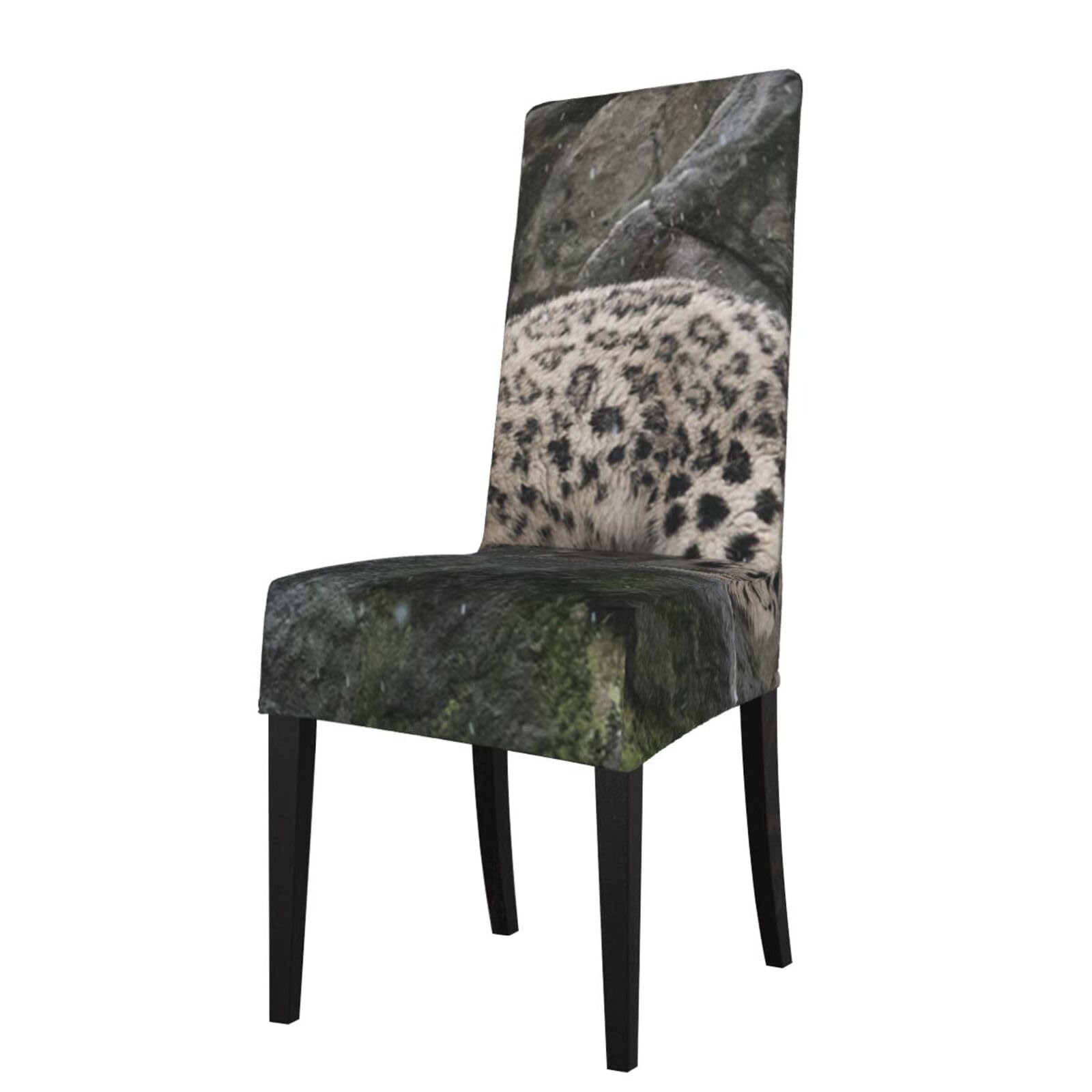 Housse de siège extensible douce léopard pour chaise de salle à manger BONDIJ