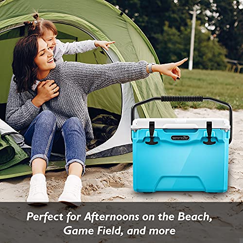 Serenelife 45 Quart Portable Cooler Box - Lightweight Heavy-Duty Travel Ice Cooler With Wheels, 2-Way Handles, Drain - 5 Days Ice Retention, Holds 63 12-Ounce Cans & 2-Liter Bottles Slcb45Bl (Blue) #TOP5