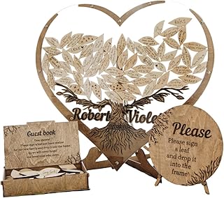 12 Bride To Be Decoration Ideas That Feel Fun Fresh And Modern 70 Tree Leaves Guest Book | Personalized Wedding Guest Book Alternative | P...