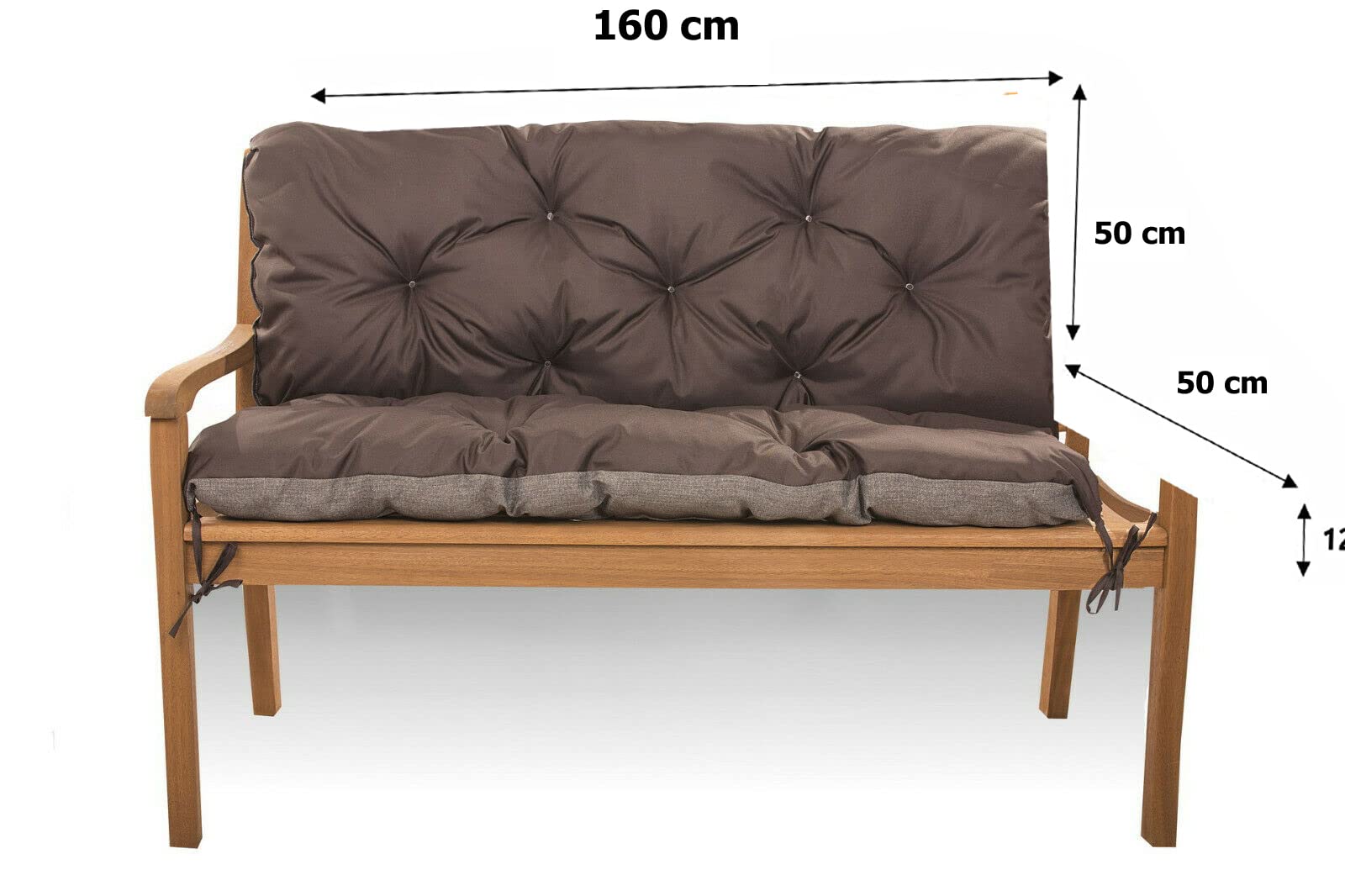 Hollywood Cuscino per Dondolo da Giardino 160x50x50 cm Marrone