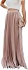 utcoco Womens Elegant Maxi Skirt High Waisted Pleated Chiffon Long Skirts for Women