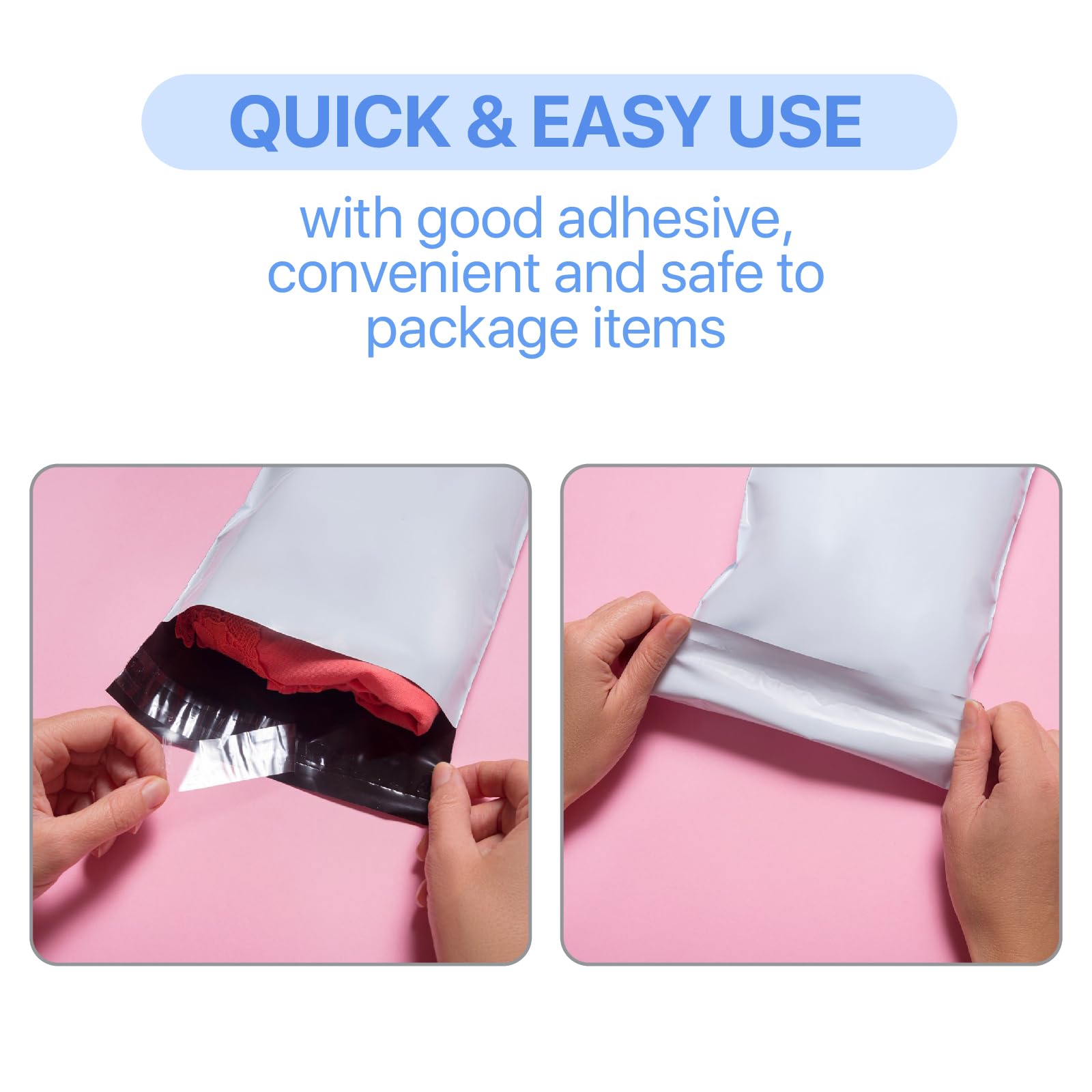 Buste in plastica per spedizioni, 22,9 x 30,5 cm, ideali per spedizioni Amazon e forniture per piccole imprese (confezione da 100)