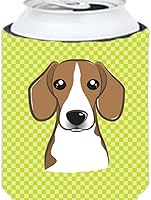 Vista 388 de Caroline's Treasures BB1293LITERK Tablero de ajedrez verde lima Weimaraner Botella de vino Hugger Funda Enfriadora Abrazador Lavable a Máquina