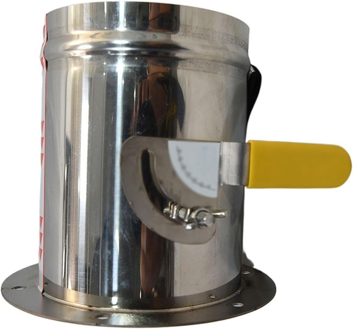 Tainless Steel Single Flange Air Volume Control Valve, 1pc Diameter 51mm/63mm/76mm/80mm/100mm/125mm/150mm/200mm/250mm/300mm Round Pipe Valve Manual Handle Air Valve Ventilation Damper Switch(51mm)