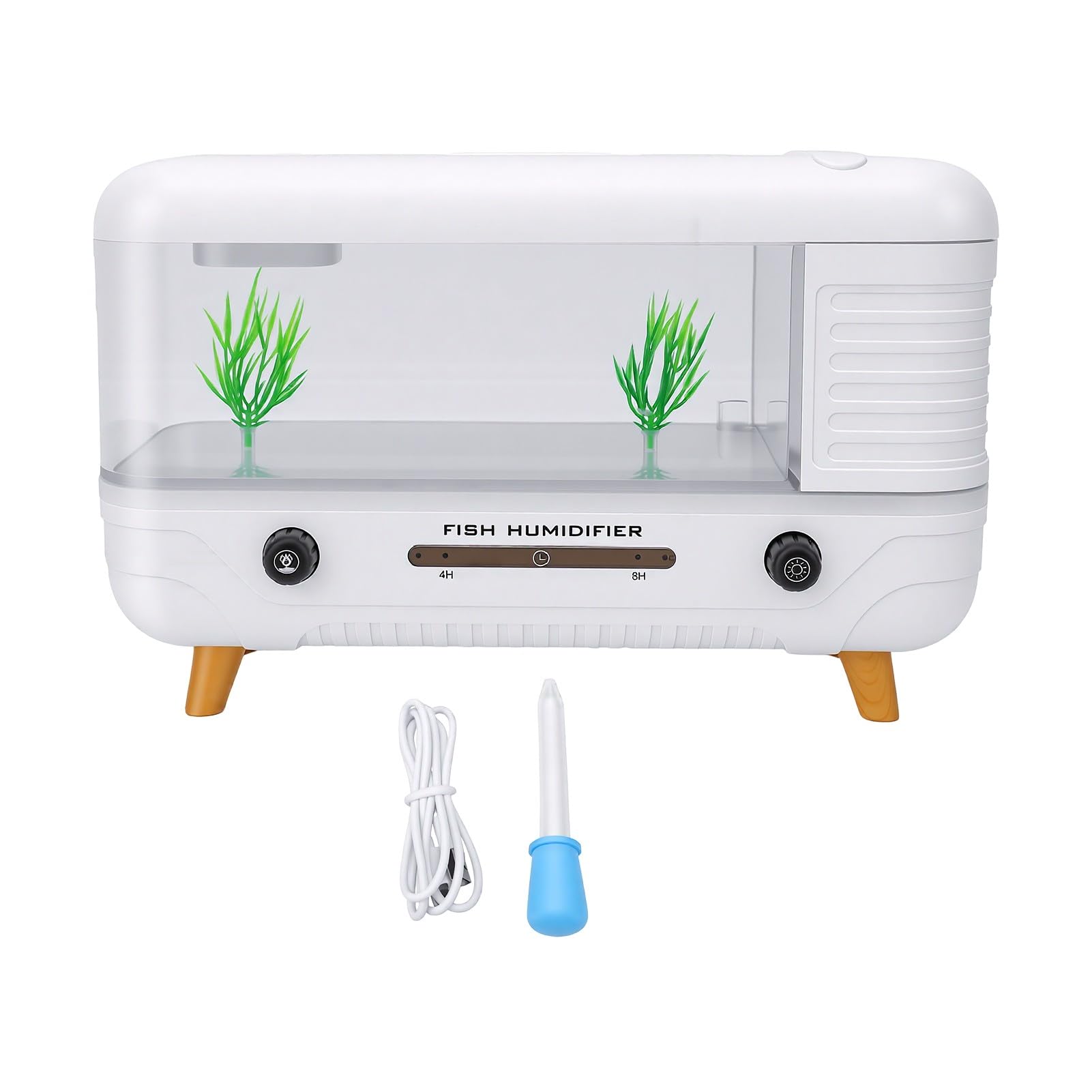TOPINCN Mini Umidificatore a Nebbia Fredda con Design Acquario, 300 Ml USB
