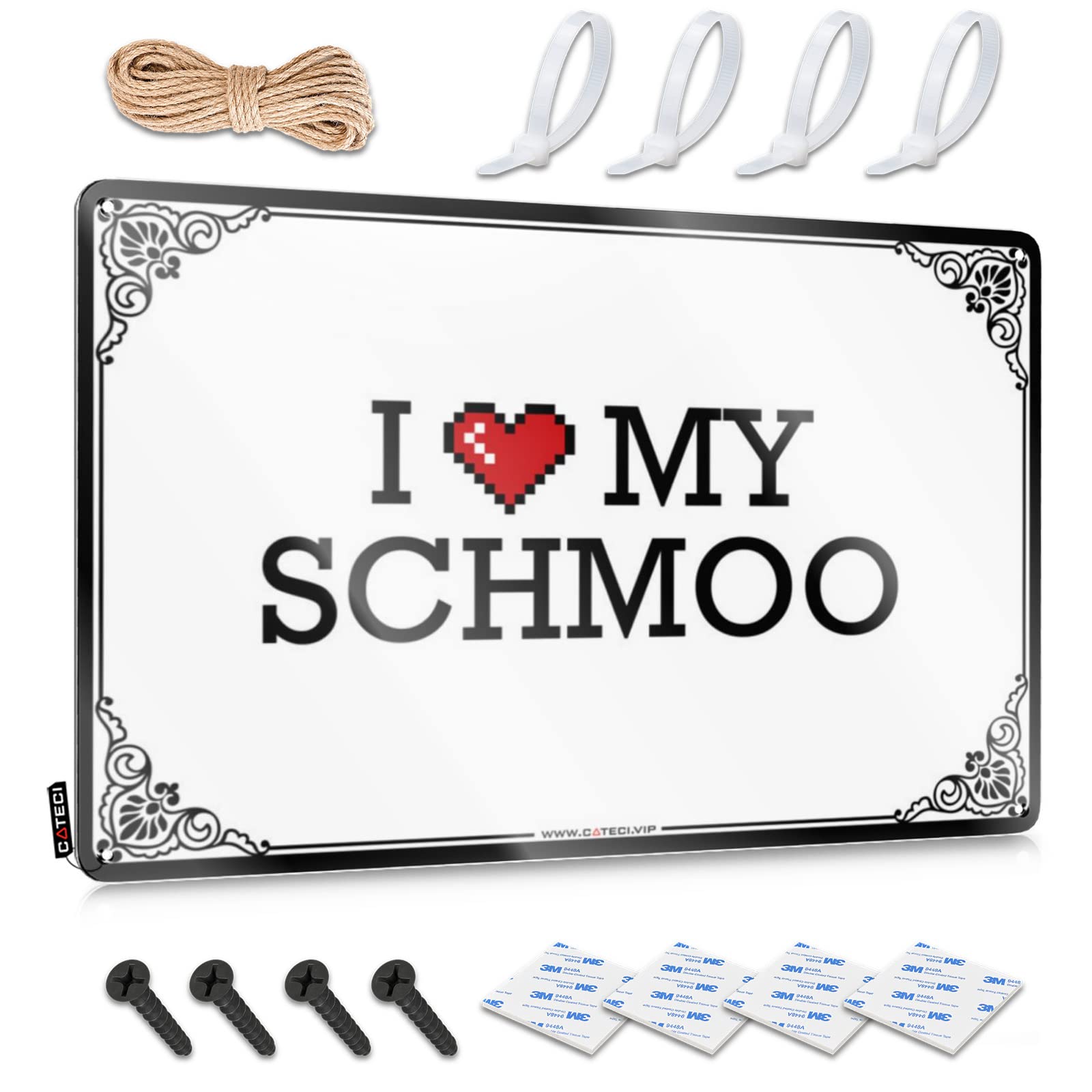 Tin Metal Decor Outside Decorations For Porch Ready To Hang - I Love My Schmoo Sweet For Balcony(20X30CM)