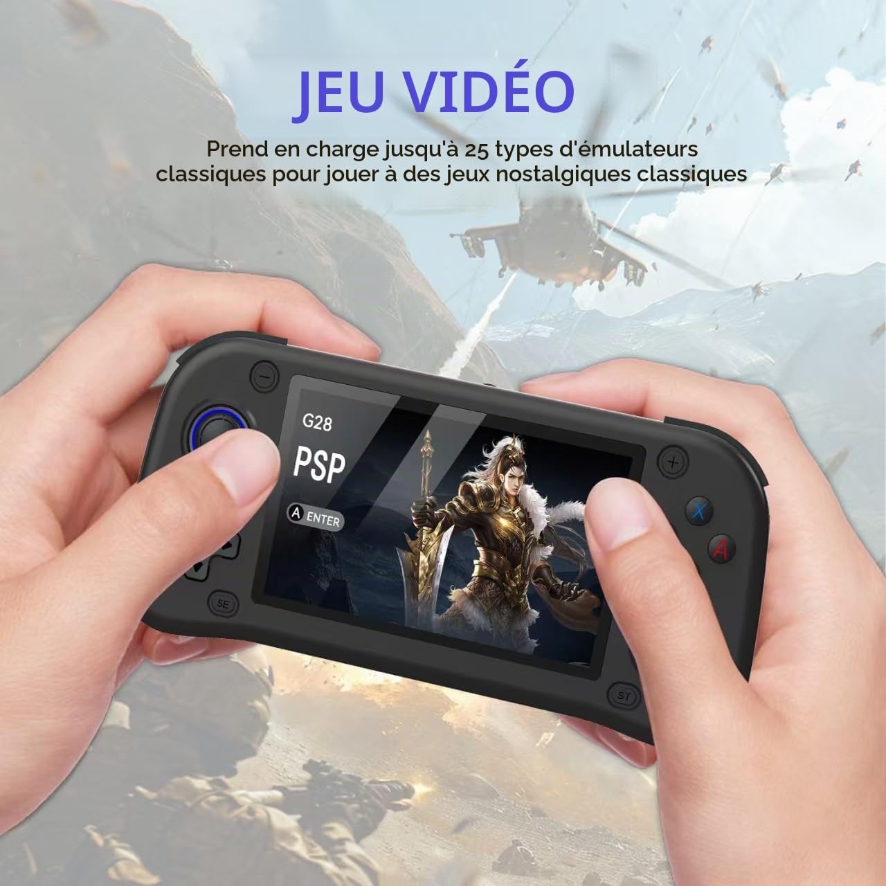 Console de jeu portable - 64 Go de mémoire interne avec 15 000 jeux - Système Linux - Console de jeu vidéo portable - Écran IPS de 4,3" - Plus de 30 émulateurs et système Linux - Rose - 64 Go