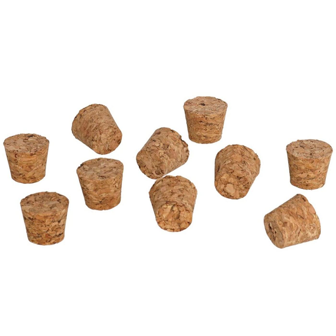 Acan Tradineur - Pack de 10 tapones cónicos de corcho para botellas, garrafas, botes, frascos, bar, restaurante, vino, aceite, 20 x 15 x 17 mm