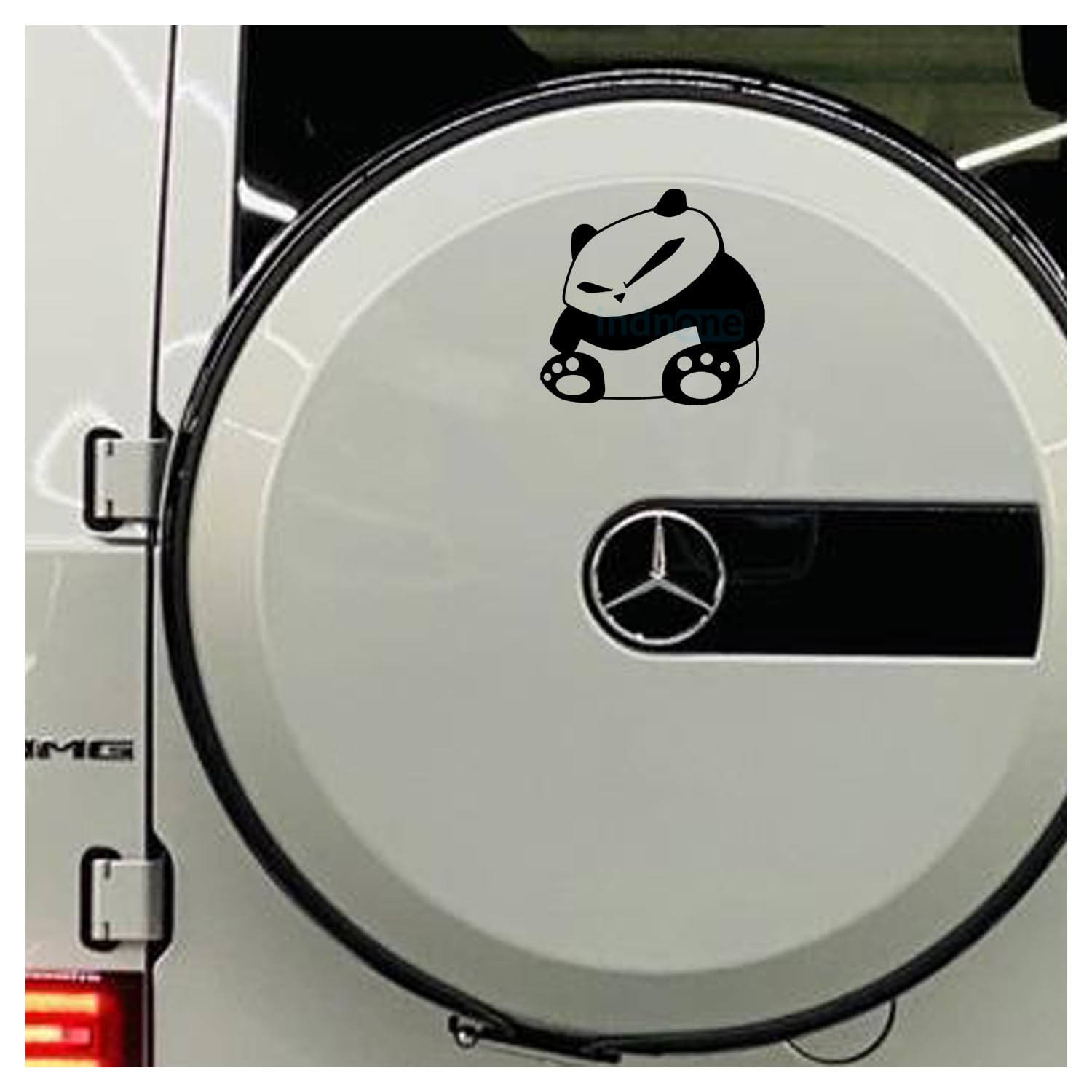 indnone® Fat Panda React Sticker for Car and Bikes Sticker for Window,Hood,Bumper,Door Side,Back Side,Bonnet,Bike Tank,Bike Visor,Bike Side Water Resistant Vinyl Decal | Colour Black |