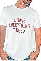 Vista 4 de Camiseta para parejas con texto en inglés "I Have Everything I Need I am Everything" para parejas