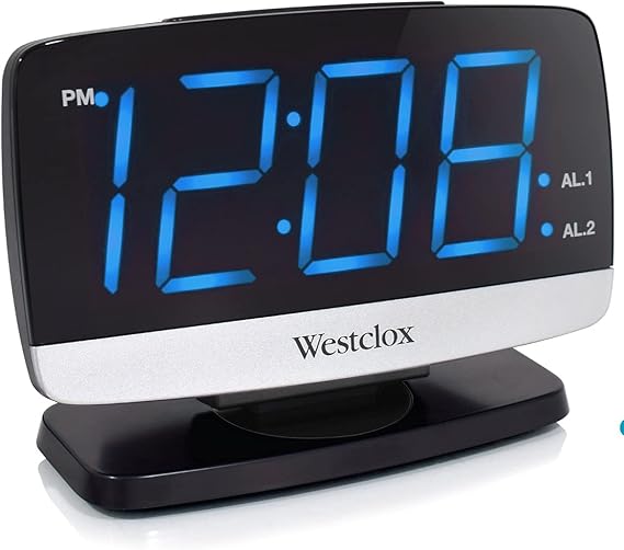 Westclox Tilt & Swivel Digital Alarm Clock Extra Large 1.8” LED Time