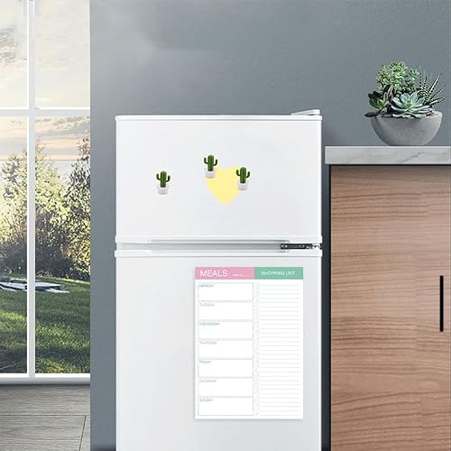 Miniatura 6 de Almohadilla magnética para planificación de comidas para refrigerador, almohadilla de planificación de comidas de 10 x 7 pulgadas con lista de
