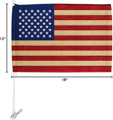 Miniatura 8 de Bandera de coche del ejército de Estados Unidos, bandera vintage de Estados Unidos, paquete de banderas americanas para carros, pancarta para