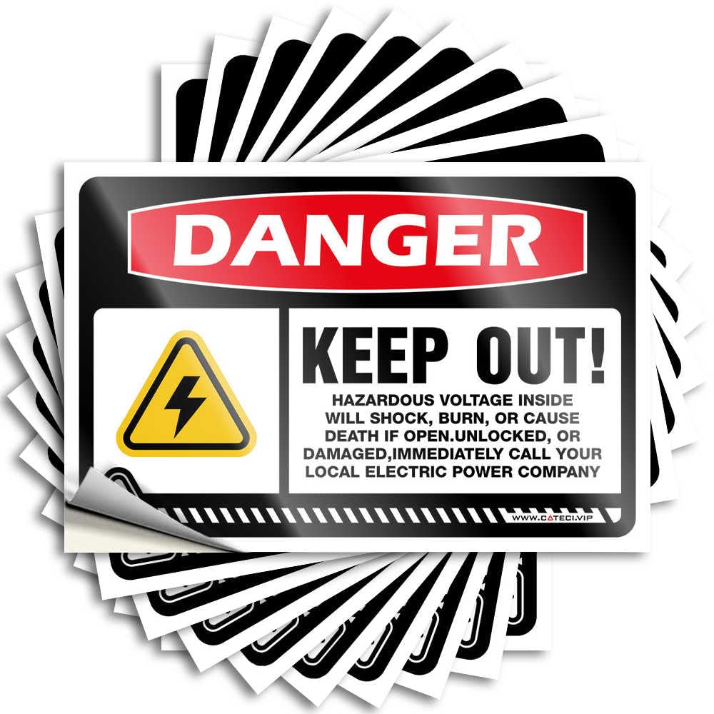 Funny Bumper Stickers Danger Keep Out Hazardous Voltage Inside Will Shock, Or Cause Death Stickers 10Pcs Stickers for Cars Funny Car Stickers(6X9CM)