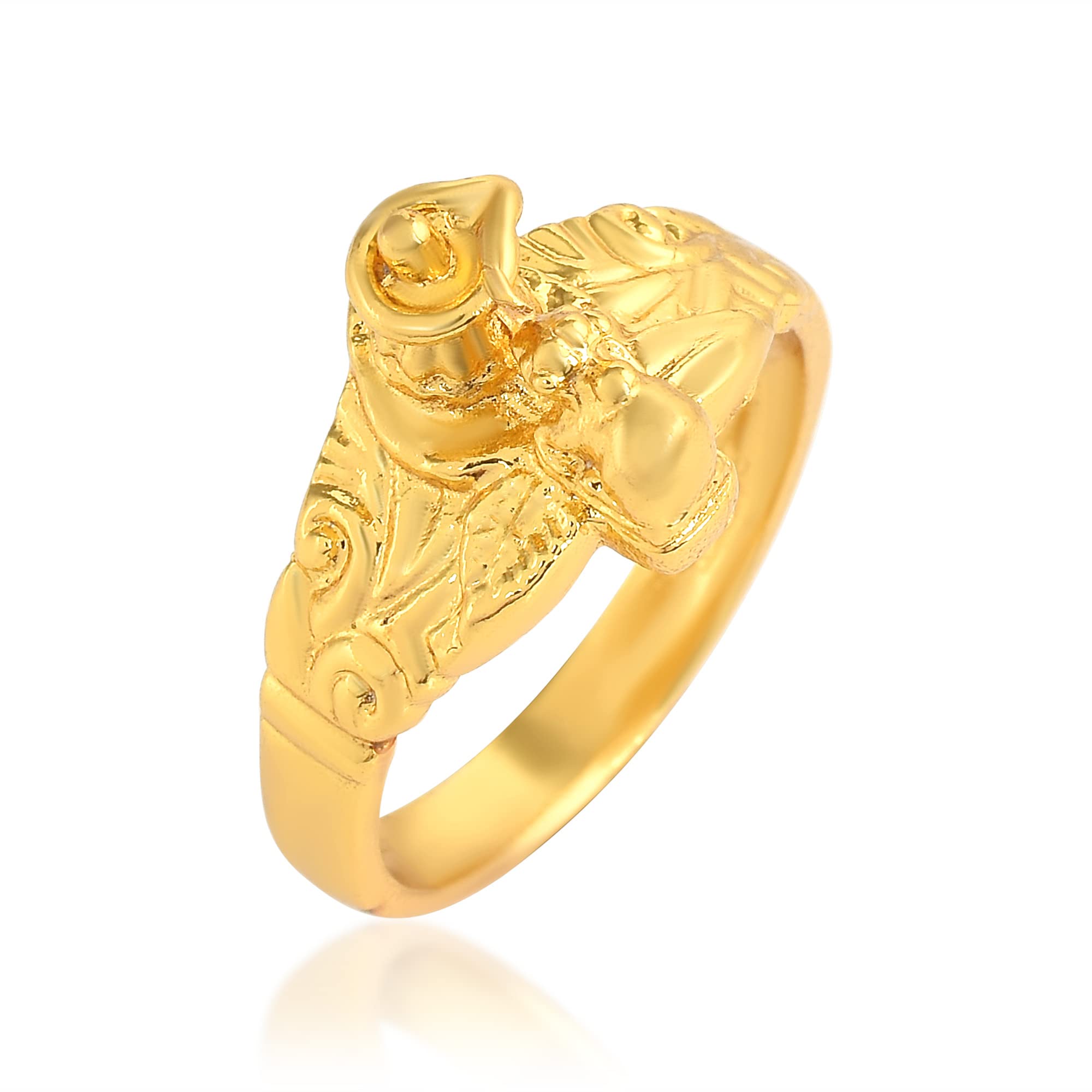 missmister: lifestyle for a grand life Missmister Asht dhatu Micron Gold plated Shanker Shiva- Lingam with Nandi design Spiritual finger ring Hindu Temple jewellery Man-picture-14
