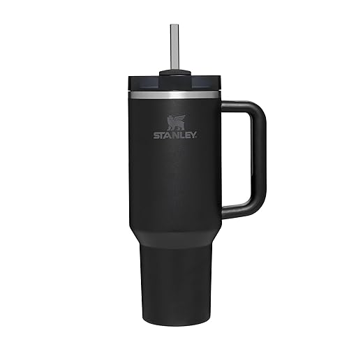 STANLEY Quencher H2.0 Flowstate Tumbler 1.2L - Cold for 11 Hours - Iced for 48 Hours - Metal Water Bottle with Straw, Handle and Lid - Dishwasher Safe - Travel Mug for Cold Drinks - Black Tonal