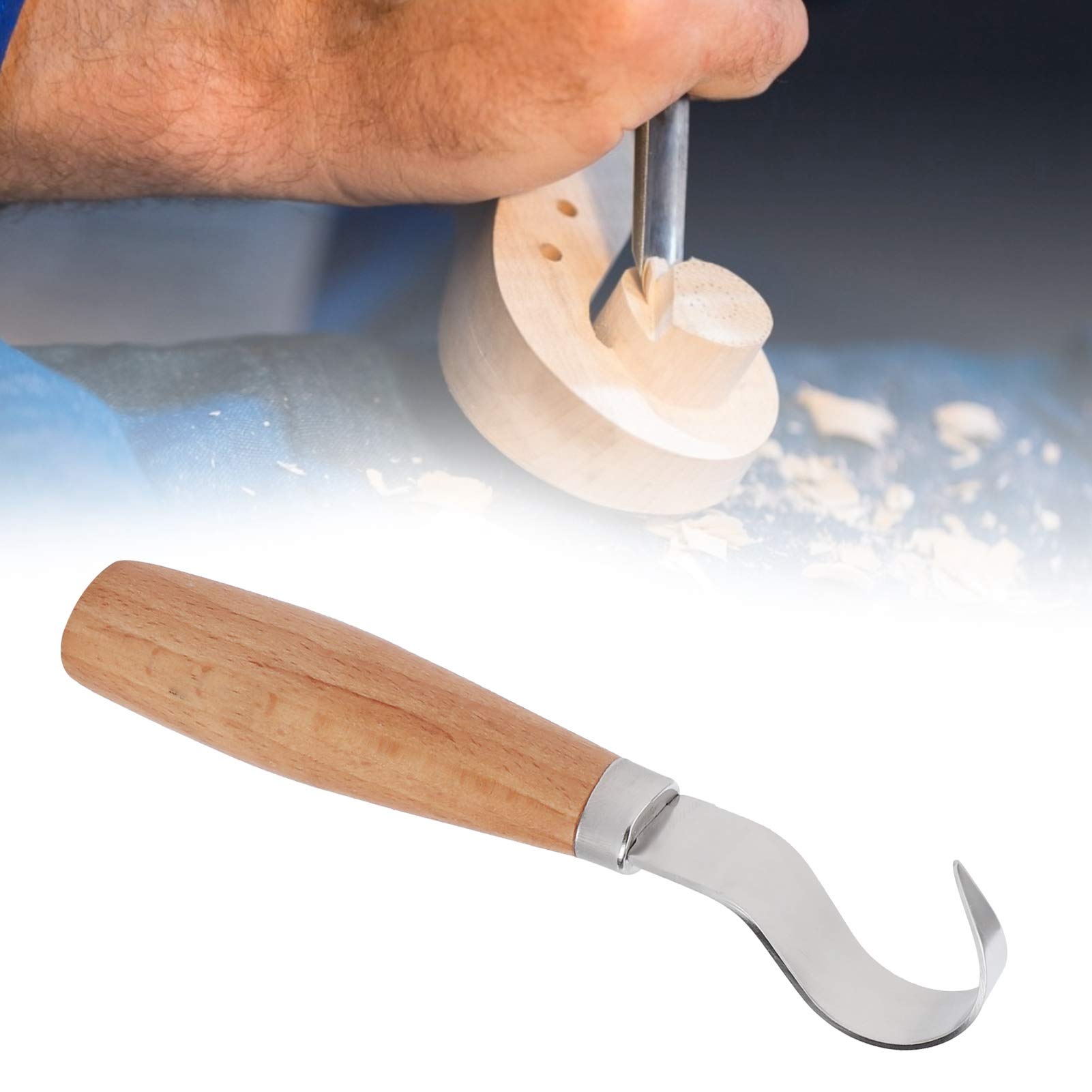 Coltello A Uncinio BeaverCraft Per Intaglio Legno - Per Cucchiai E Ciotole, Con Fodero In Pelle - Foto 8