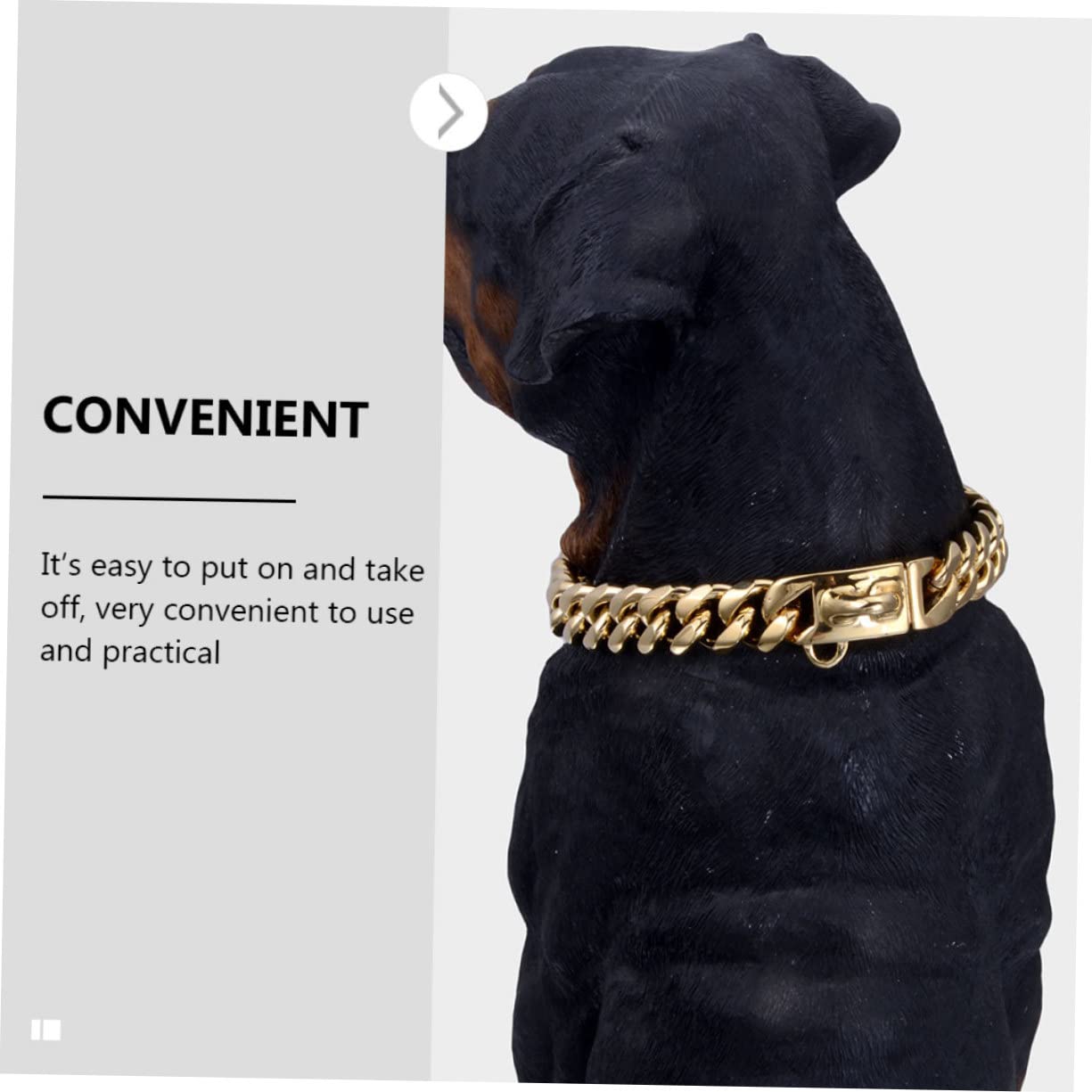 BESTonZON Collier Contrôle en Chien Acier Inoxydable Doré pour Résistant à l'usure, Facile à Nettoyer pour Chiots et Chiens