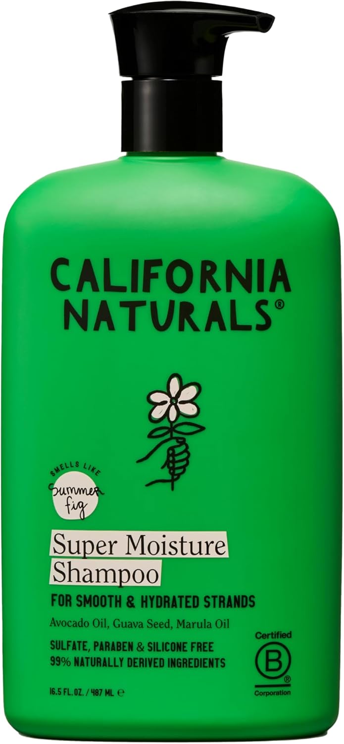 California Naturals Super Moisture Shampoo for Dry Damaged Hair, Hydrating Shampoo, Scalp & Hair Care for Women & Men, Natural, Vegan, Cruelty, Paraben & Sulfate Free, Color Safe, 16.5 fl oz