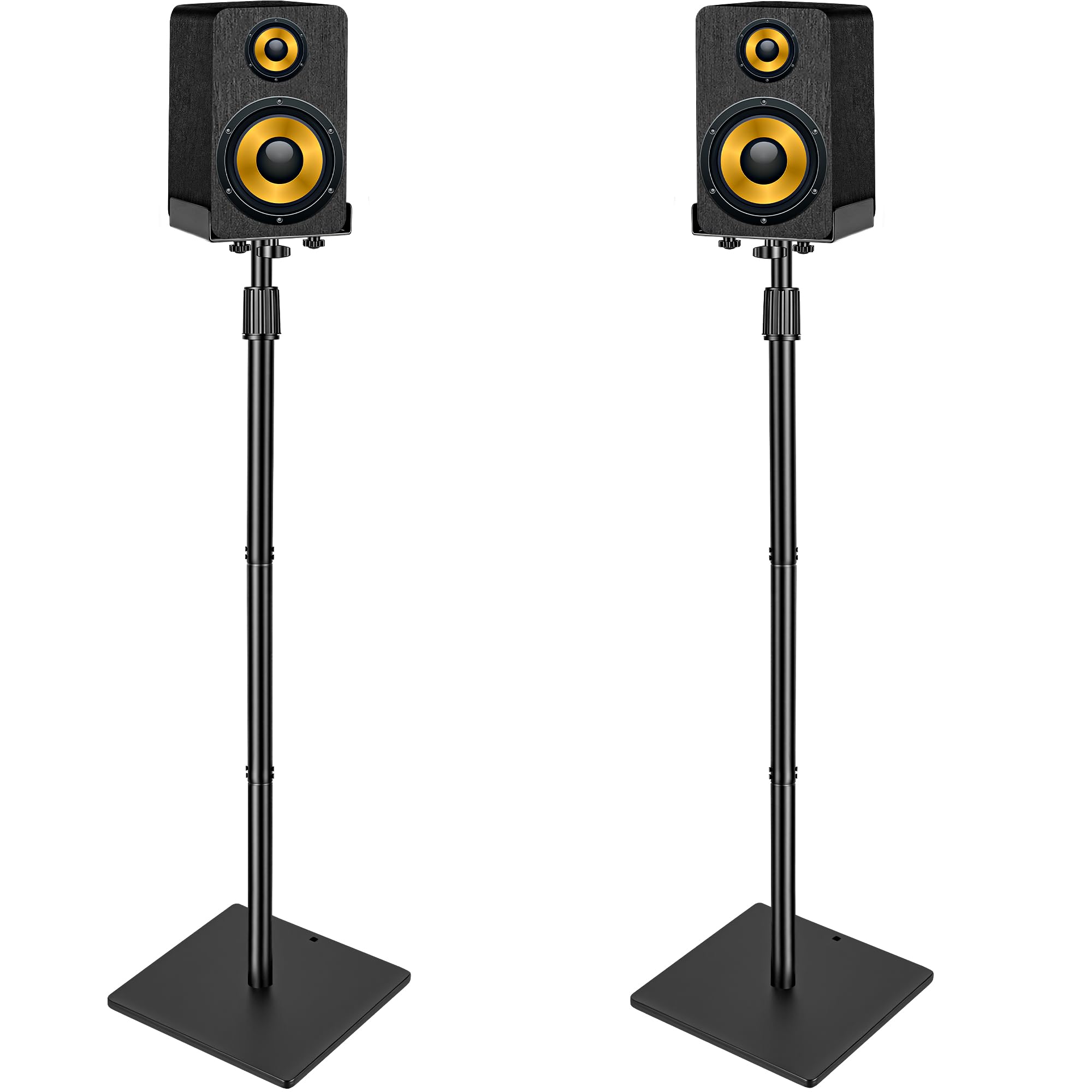 Confezione da 2 supporti per altoparlanti regolabili in altezza,115-140CM | Supporto da pavimento con sistema di gestione dei cavi, supporto universale per diffusori Sony, JBL, Bose