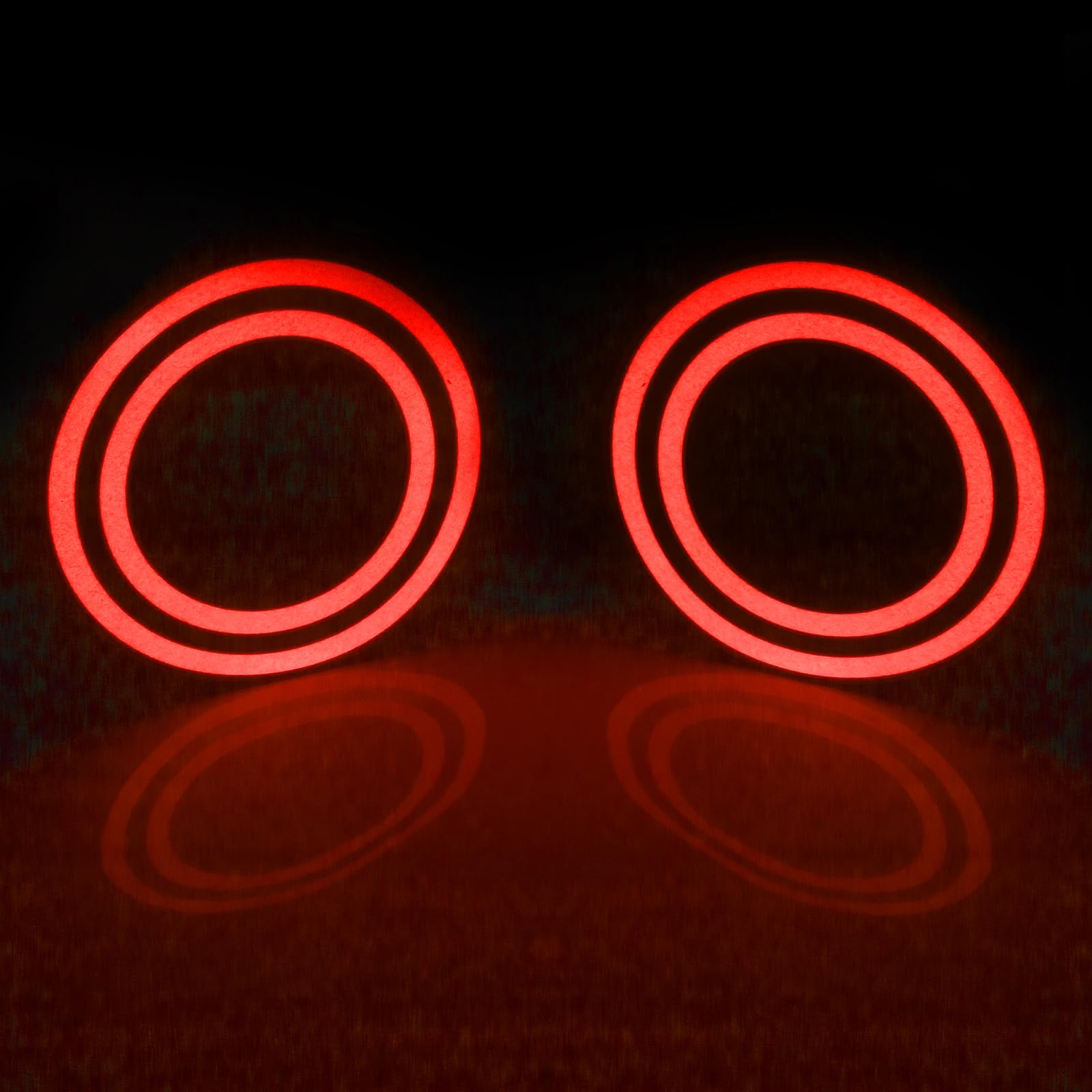 Ygmylandbb 13cm EL Panel Disc, EL Tape Identity Disc, 5.1 Inch Electroluminescent Tape Panel Backlight Decorations Light with Continuous ON/Slow Flash/Fast Flash Lighting Modes, Red 2Pcs