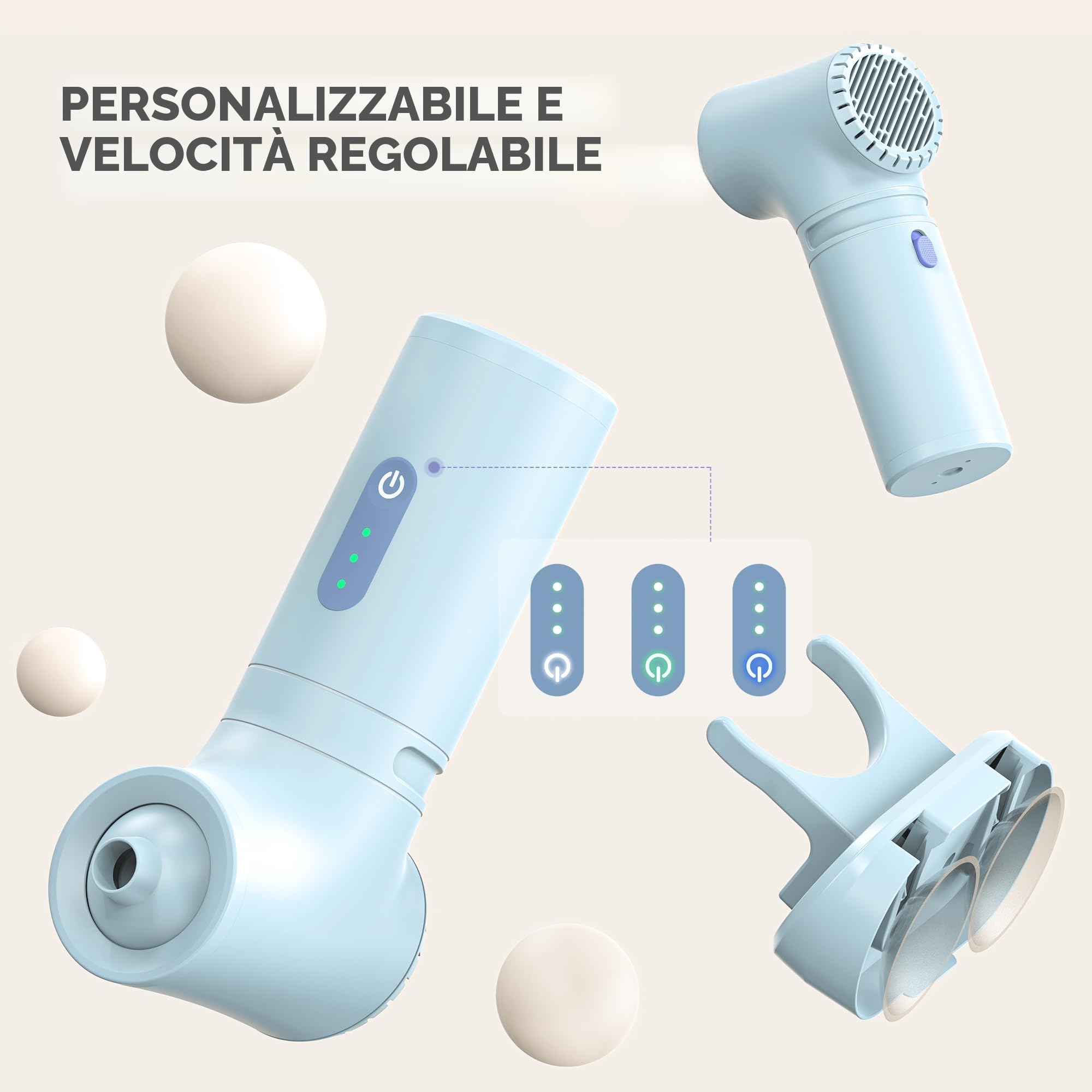 MOMFANN Bath Jet Spa, modalità getto bagno/bolle, accessori per vasca da bagno portatili senza fili con velocità regolabile a 3 livelli, getti per vasca da bagno per spa domestica, rilassante (blu)
