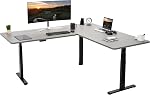 VIVO Black 83 x 60 in Corner Standing Desk, DESK-KIT-3E8B | Electric, Triple Motor, Holds 300 lbs, Sit Stand, Height Adjustable L-Shaped Table, Memory Presets, 3E Series, Black Frame