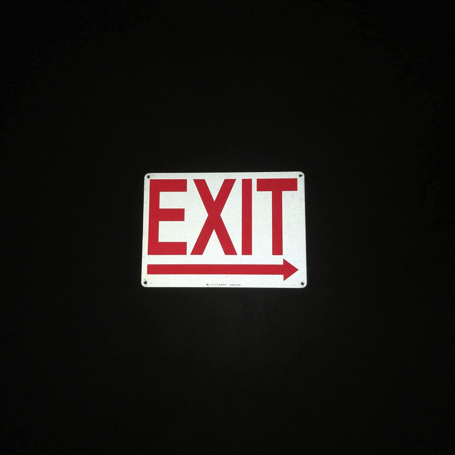 TRADESAFE Exit Sign - Exit Signs with Right Arrow, Quick Install Aluminum Safety Sign, Light Reflective, UV-Resistant, Waterproof, 14” X 10” Exit Right Signs For Business