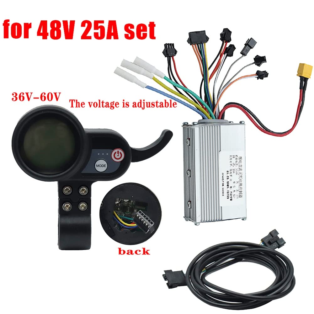 para JP 48V 25A Controlador de motor sin escobillas + Kit de medidor de tablero de 36-60V para accesorios de patinete eléctrico JP