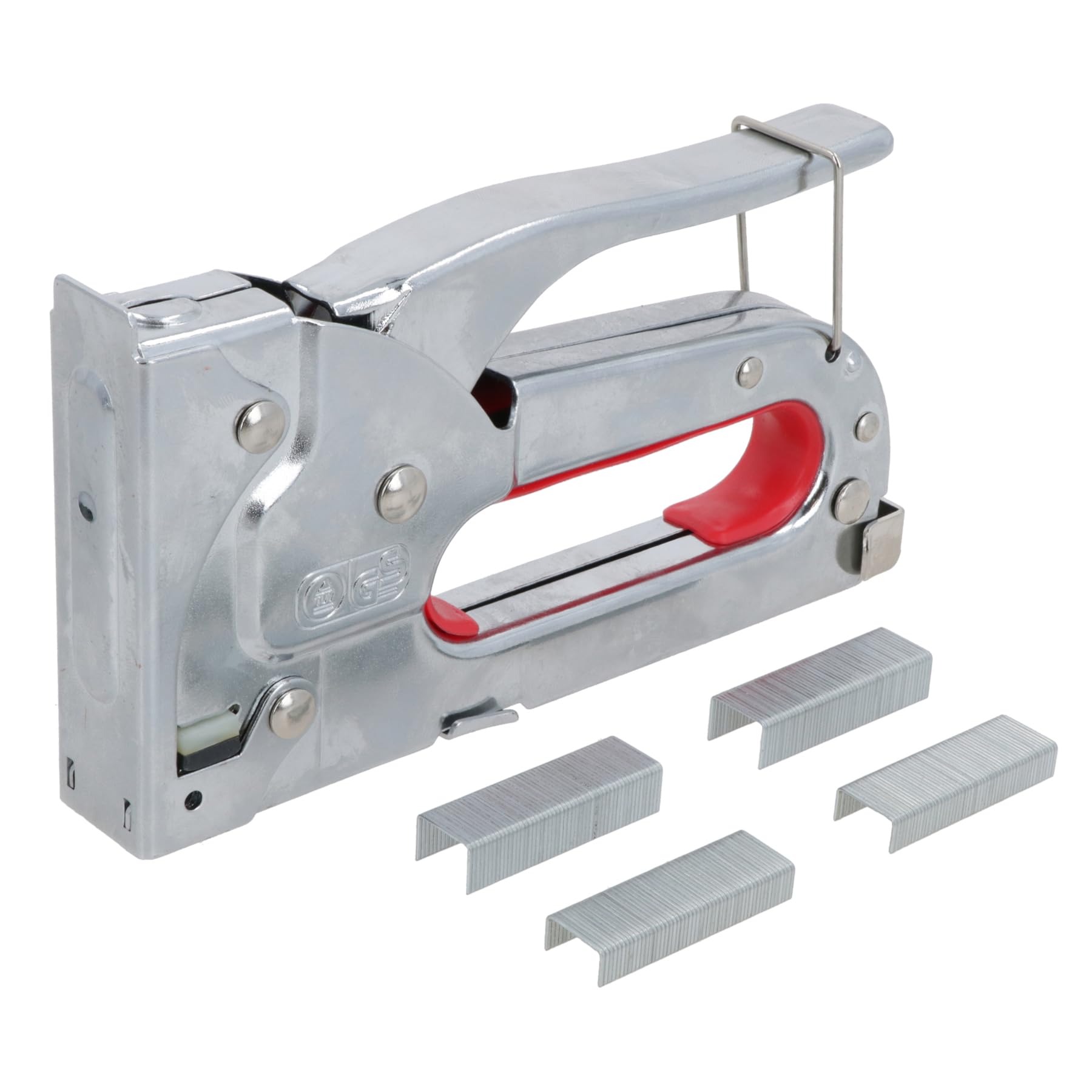 Chrome Staple Gun Hand Operated 4-8mm Staples JT21 Stapler Craft Hobby