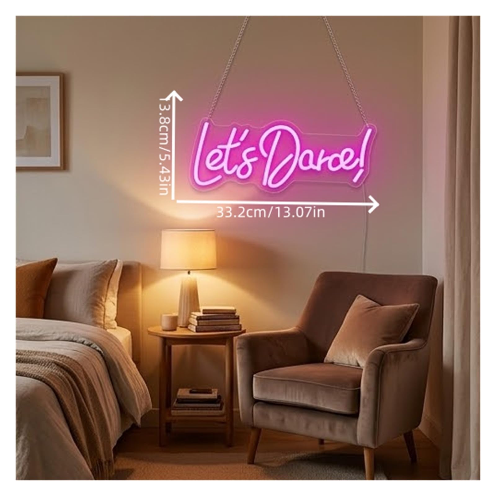Insegna al Neon LED Let's Dance Insegna Al Neon Per Decorazioni Da Parete Luce A LED Per USB Per La Casa Bar Sala Per Feste Danza KTV Music Club 33.2cm×13.8cm