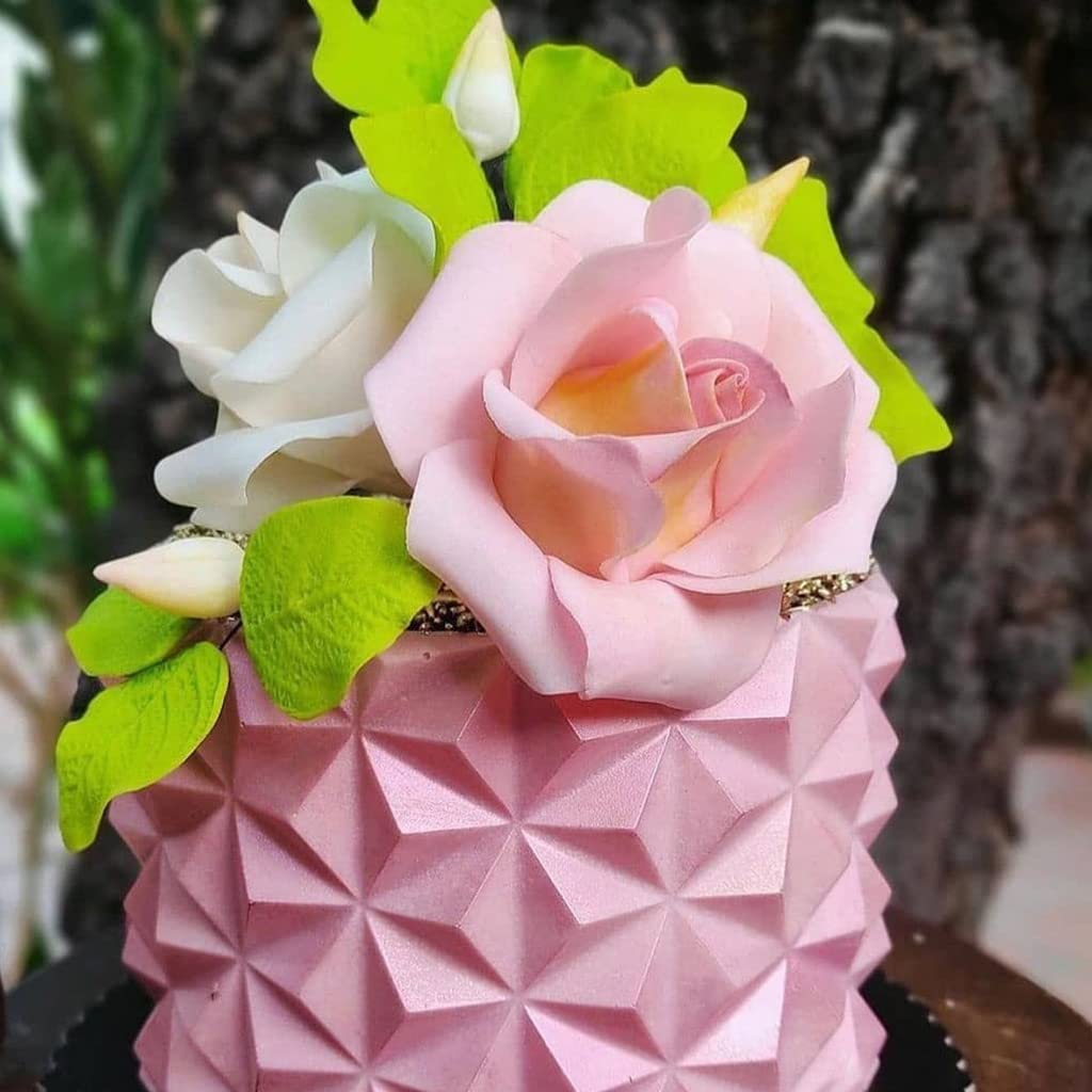 Ruzida 3D Chocolate Origami Mould Reusable Cake Mold Plastic Multi-use Cake Stencil Mold Tools Bakeware Cakes Border Stencils