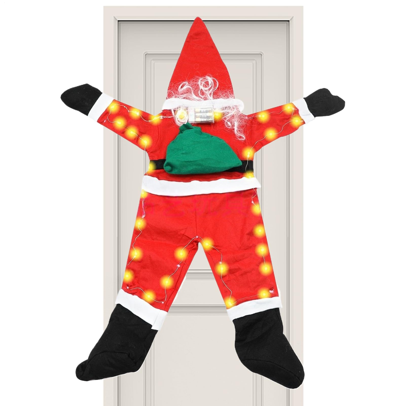 Père Noël grimpant et vêtements suspendus pour mur et jardin extérieurs