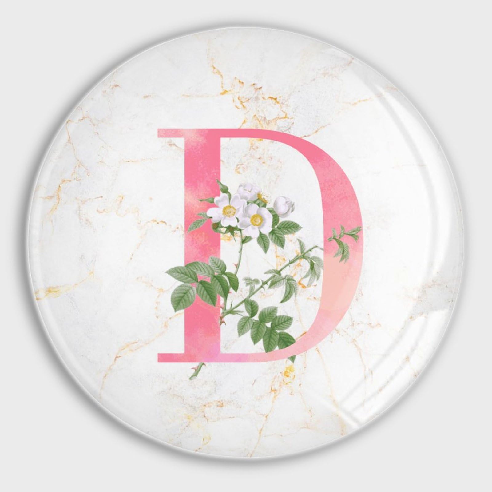 Aimants mignons et floraux lettre monogramme D rose pour cuisine en verre